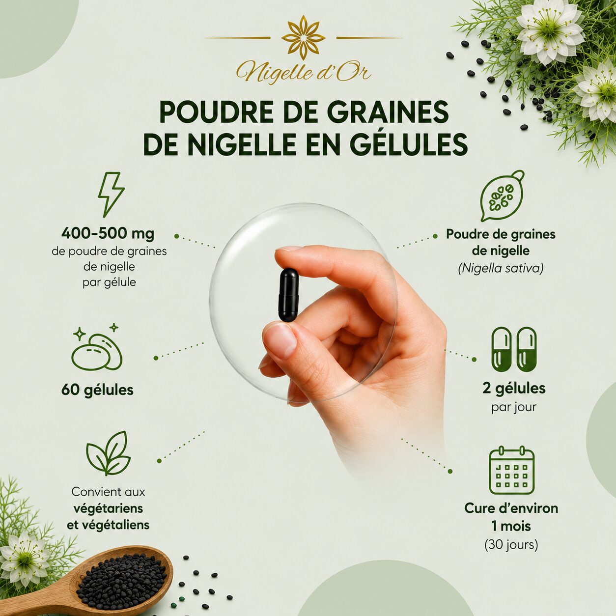 Gélules Ge Graines De Nigelle 100 % Naturelles | Nigelle d'Or – Image 6