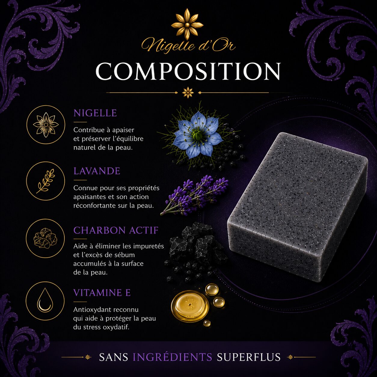 Savon à la Nigelle Naturel (4 actifs) - Nigelle d’Or – Image 6